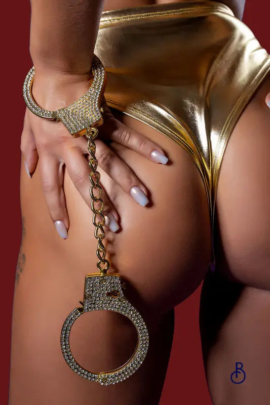 Menottes dorées et strass - Taboom Bondage - Boudoir Nimois