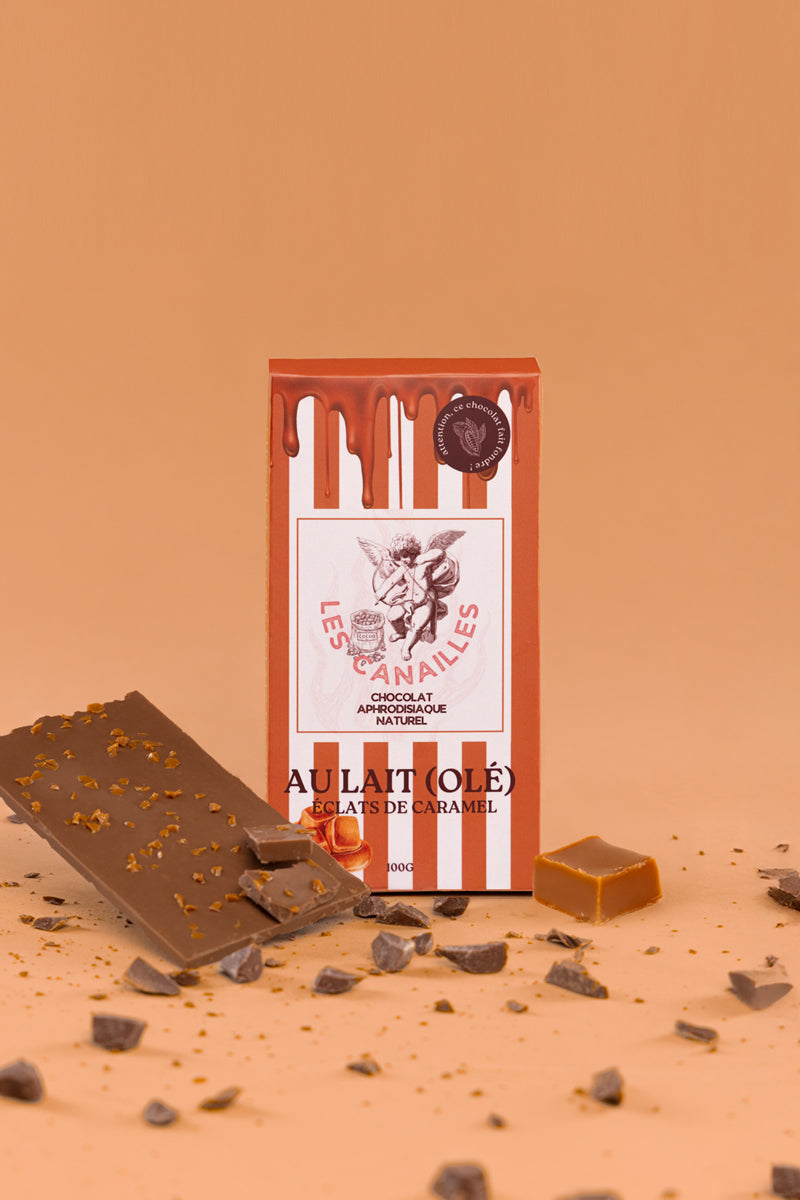 Chocolat Aphrodisiaque au Lait éclats de Caramel