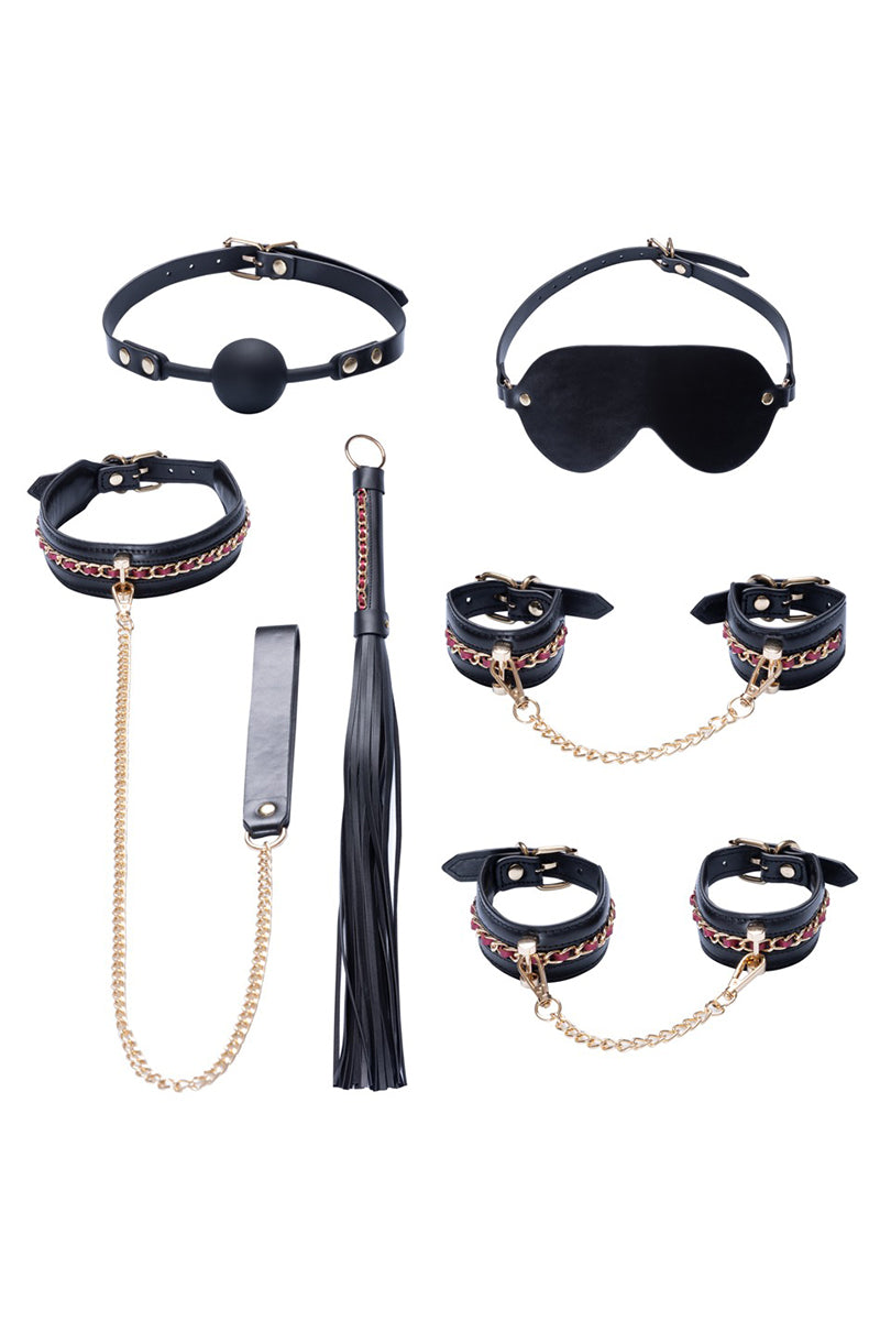 Kit Bdsm 7 Pièces Fétish Noir