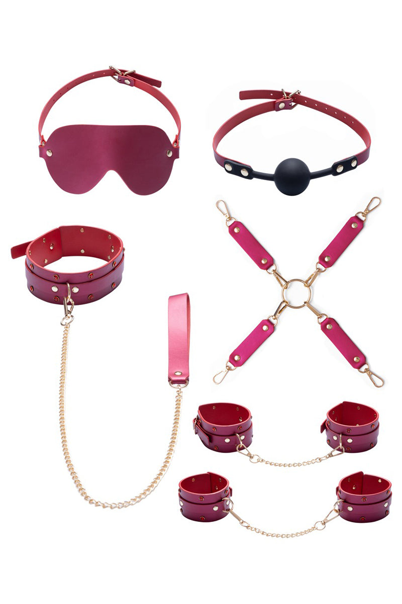 Kit BDSM 7 Pièces Fétish Rose