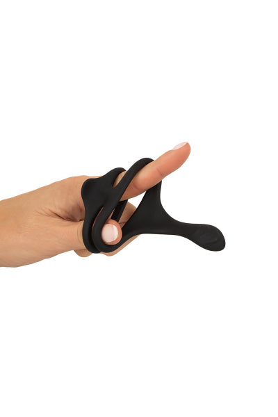 Cock & Ball Ring aus Flüssigsilikon mit Perineum-Spreizer