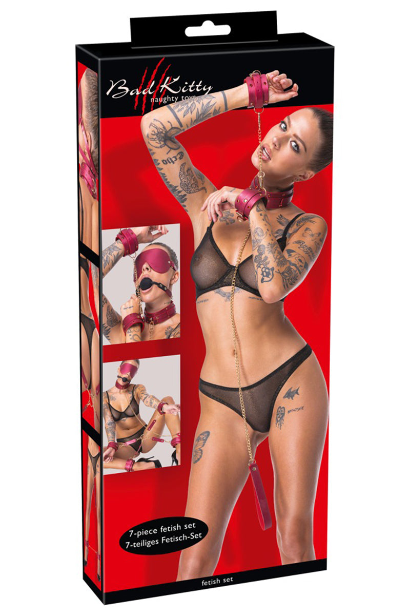 Kit BDSM 7 Pièces Fétish Rose