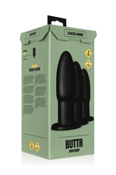Kit plug anal Cluster Bombs – 3 tailles – Buttr