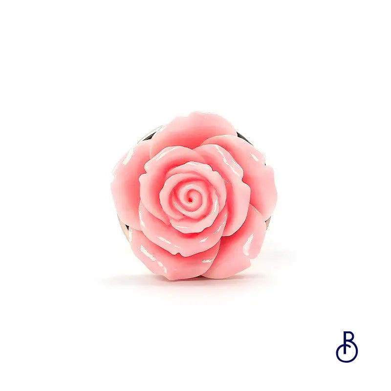 Plug Anal Rose Doré avec Rose Réaliste - Boudoir Nimois