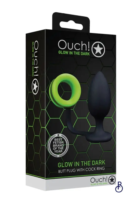 Plug avec cockring phosphorescent - Ouch - Boudoir Nimois
