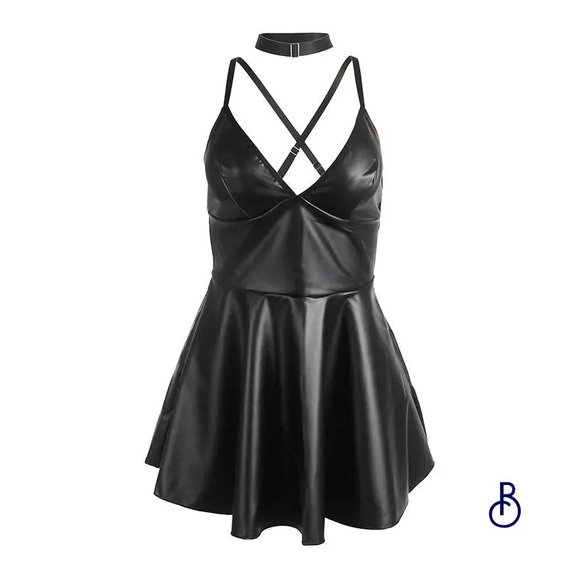 Robe en Cuir Noir - Boudoir Nimois