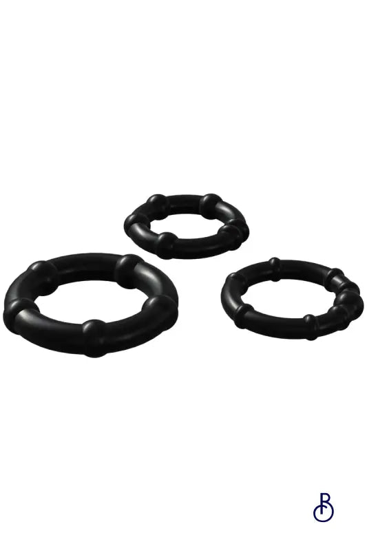 Set 3 Cockrings noir Babooom - Wooomy - Boudoir Nimois
