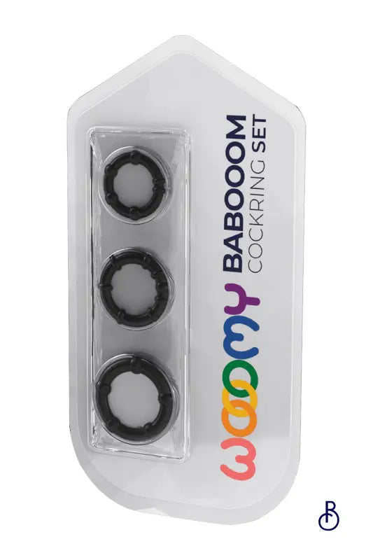 Set 3 Cockrings noir Babooom - Wooomy - Boudoir Nimois