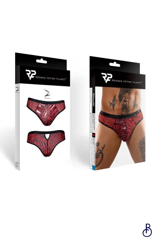 Slip Homme Brésilien Zébré Rouge et Noir – Regnes - Boudoir