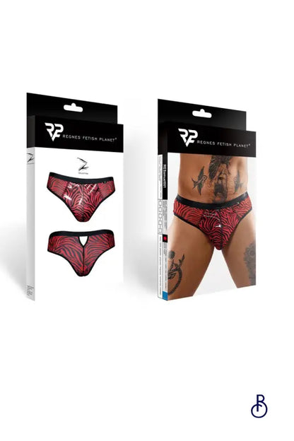 Slip Homme Brésilien Zébré Rouge et Noir – Regnes - Boudoir