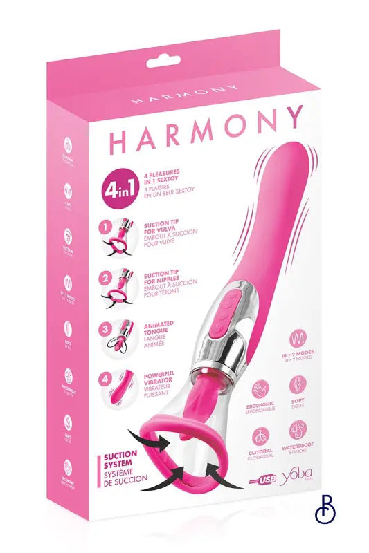 Stimulateur 4 en 1 Harmony fuchsia - Yoba - Boudoir Nimois